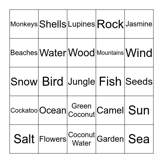 Meteghan Bingo Card