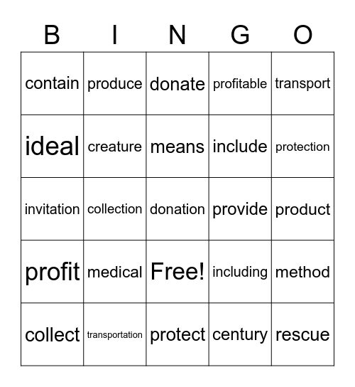 L6 Bingo Card