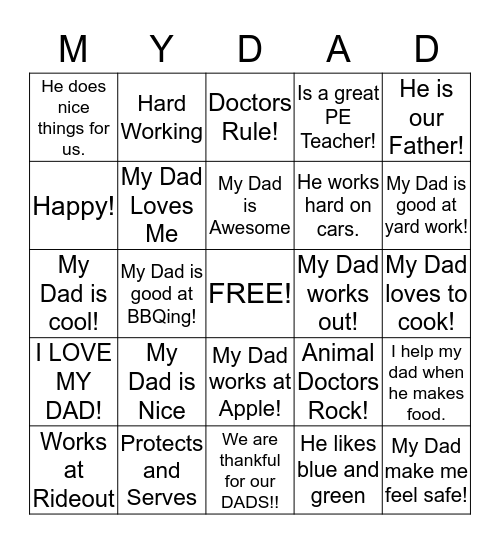 Happy Father's Day ! Bingo Card