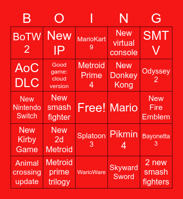 NINTEDNO!!!!!!!!!!! Bingo Card