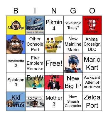 Nintendo Bingo Card