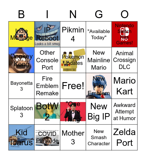 Nintendo Bingo Card