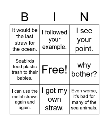 L6 Dialogue Bingo Card