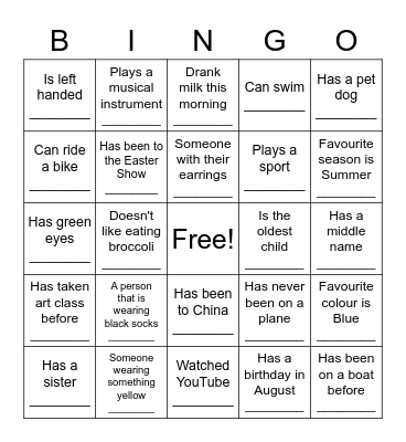 ~Ice Breaker Bingo~ Bingo Card