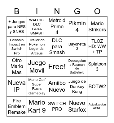 E3 2021 CERS Bingo Card