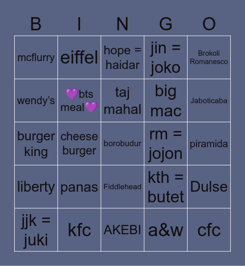 Younjung. Bingo Card