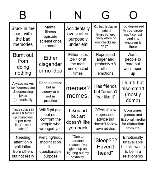 ISTG Bingo Card
