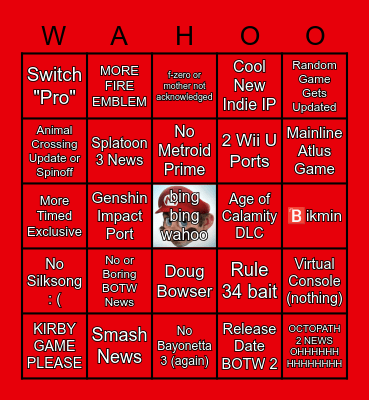 Nintendo E3 Direct 2021 Bingo Card