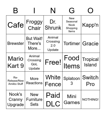 E3 Hype Bingo Card