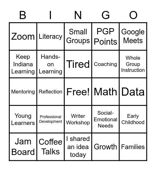 #virtuallydifferent Summer Conference Bingo Card