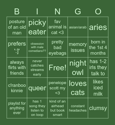 sham's bingo 0.o Bingo Card