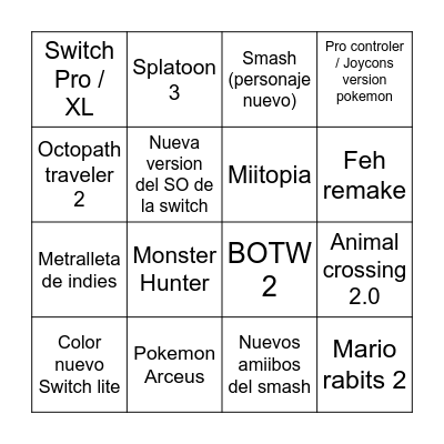 E3 NINTENDO DIRECT BY PRUDEVALEN Bingo Card