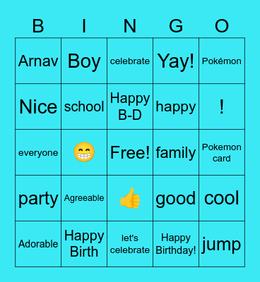 Happy Birthday Bingo Card