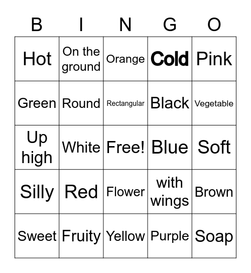 Find/Spy something... Bingo Card