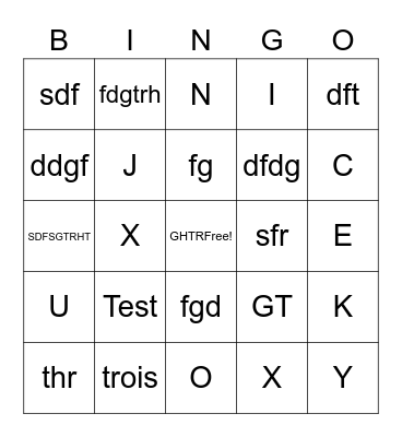 TEST Bingo Card