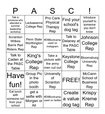 PASC District IX Conference Bingo Card