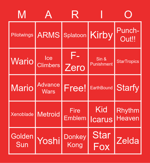 Nintendo E3 2021 Bingo, But It's Mario Bingo Card