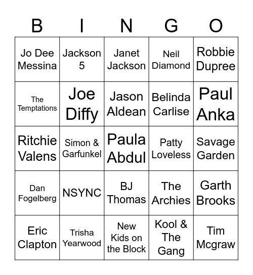 End Songs 3 Bingo Card