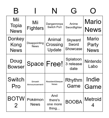 Direct 2021 Bingo Card