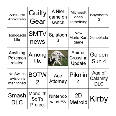 Nintendo E3 2021 Direct Bingo Card