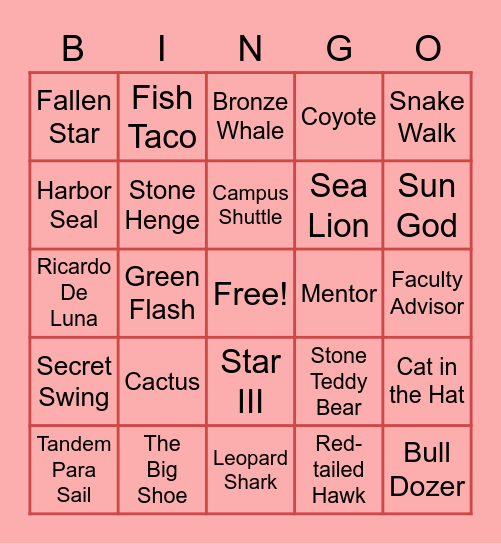 UCSD MRSEC RIMSE BINGO CARD Bingo Card