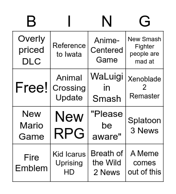 E3 Ninten-Bingo Card
