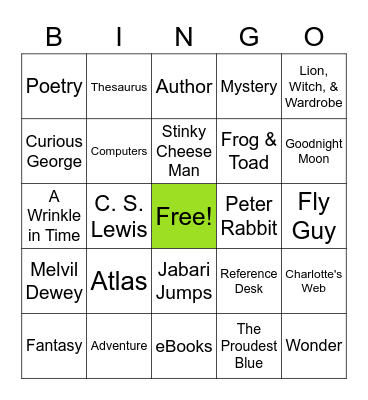Library Bingo Card