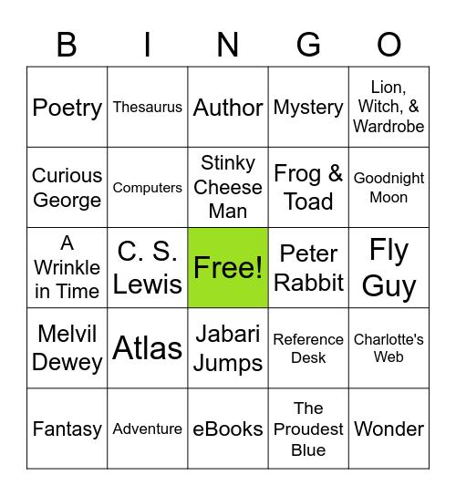 Library Bingo Card
