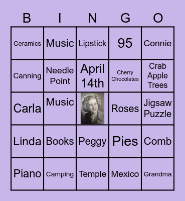 Donna Turns 95 Bingo Card