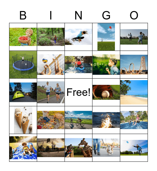 Summer Activities Bingo Card