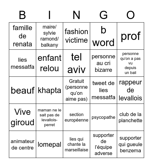 BINGO FANZONE Bingo Card