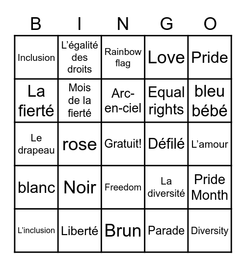 🌈 JOYEUSE FIERTÉ 🌈 Bingo Card