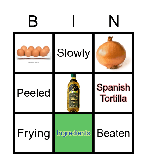 English Reading Bingo Card