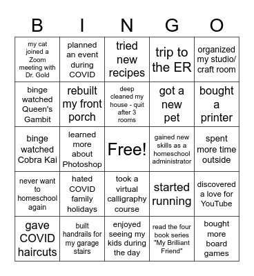 COVID Bingo Card