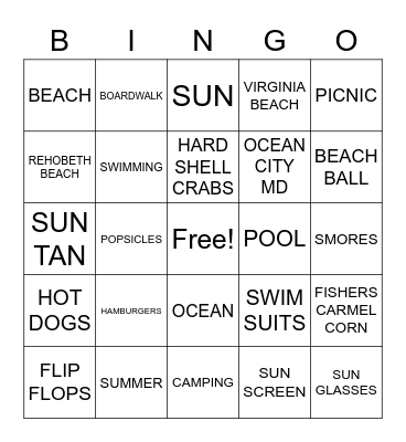 SUMMER BINGO Card