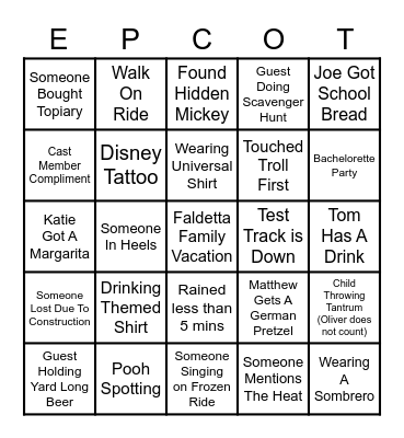 FALDETTA FAMILY Bingo Card