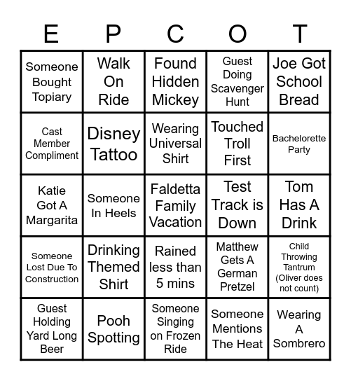 FALDETTA FAMILY Bingo Card