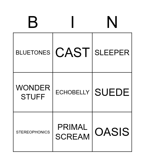 INDIE BINGO Card