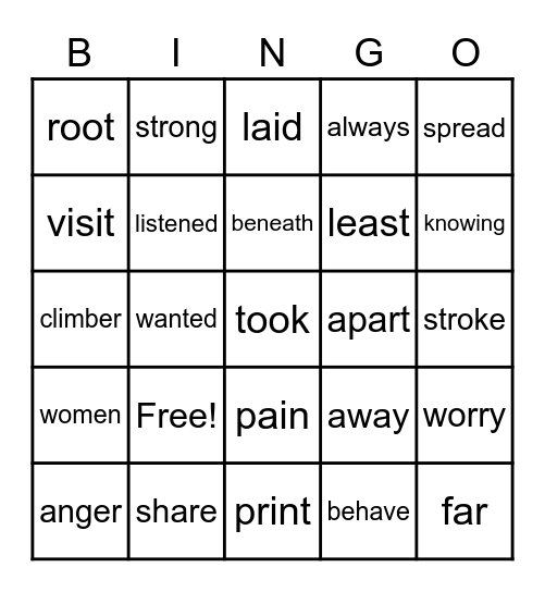 Summer Bingo Game 1 Bingo Card