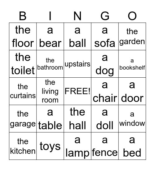 The house Bingo Card