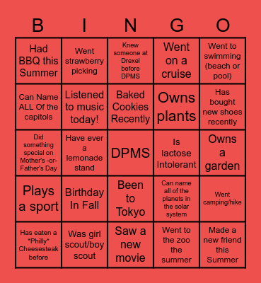 DPMS Ice Breaker Bingo Card