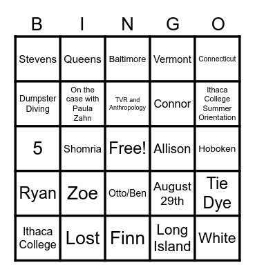 Zoe's Bridal Shower 2021! Bingo Card