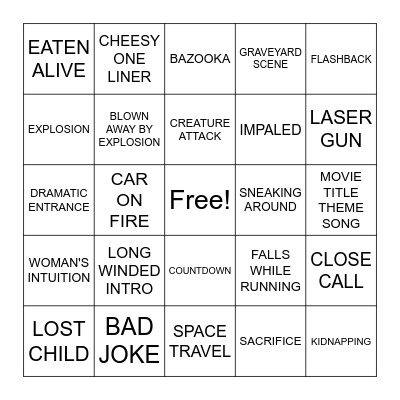 Virtual BingoFlix: Shark Hunter (2001, R) Bingo Card