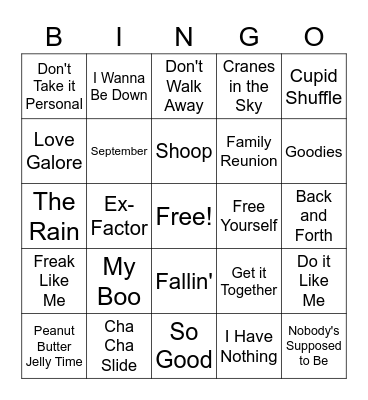 Family Get Togethers Bingo Card