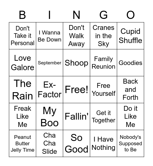Family Get Togethers Bingo Card