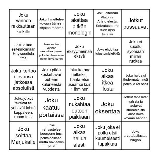 Savero Bingo Card