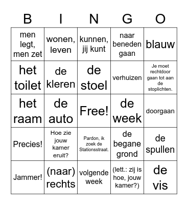 Leerlijst G1 U4 Bingo Card