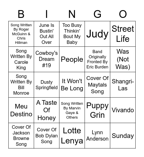 VINYL BINGO – June Is Bustin' Out All Over Bingo Card
