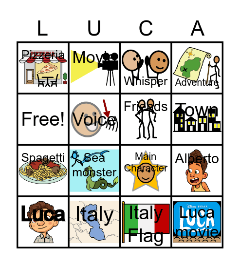 Luca Movie! Bingo Card