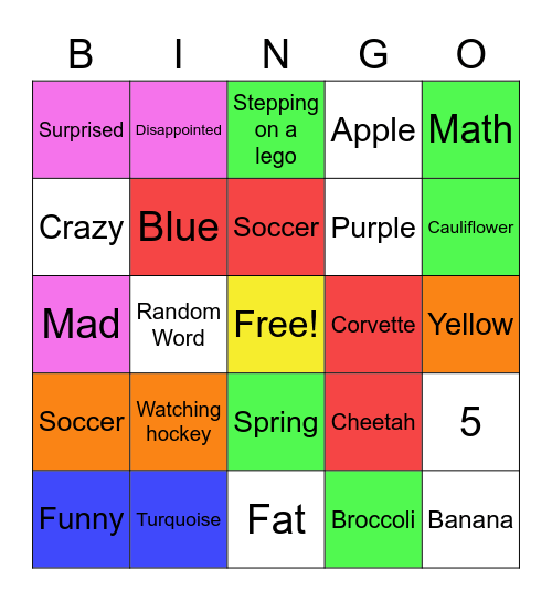Nik's Bingo Card